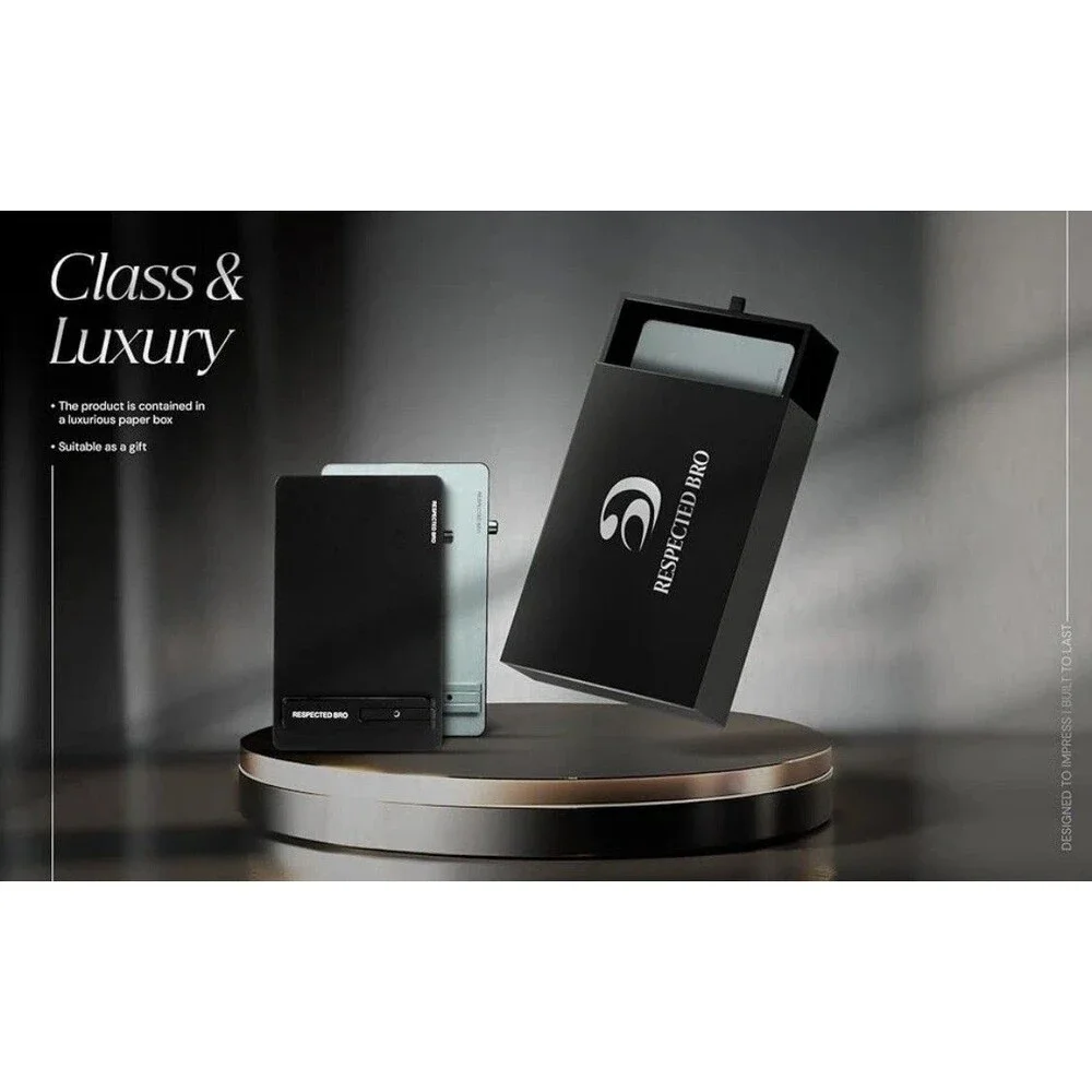 RESPECTED BRO Men's Wallet Card Holder, RFID Blocking Credit Card Holder Black